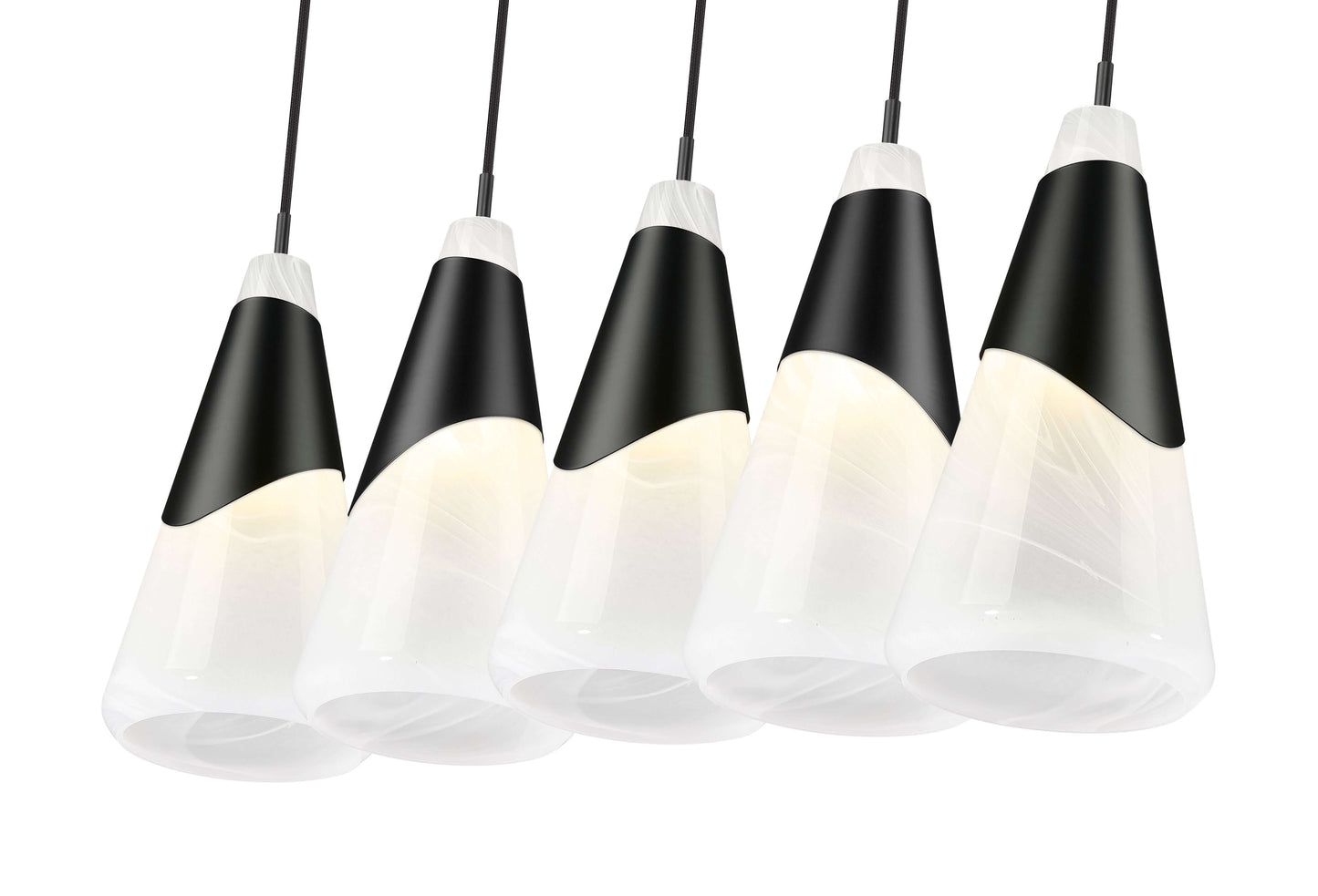 Aimie 5 Light Linear Chandelier Matte Black