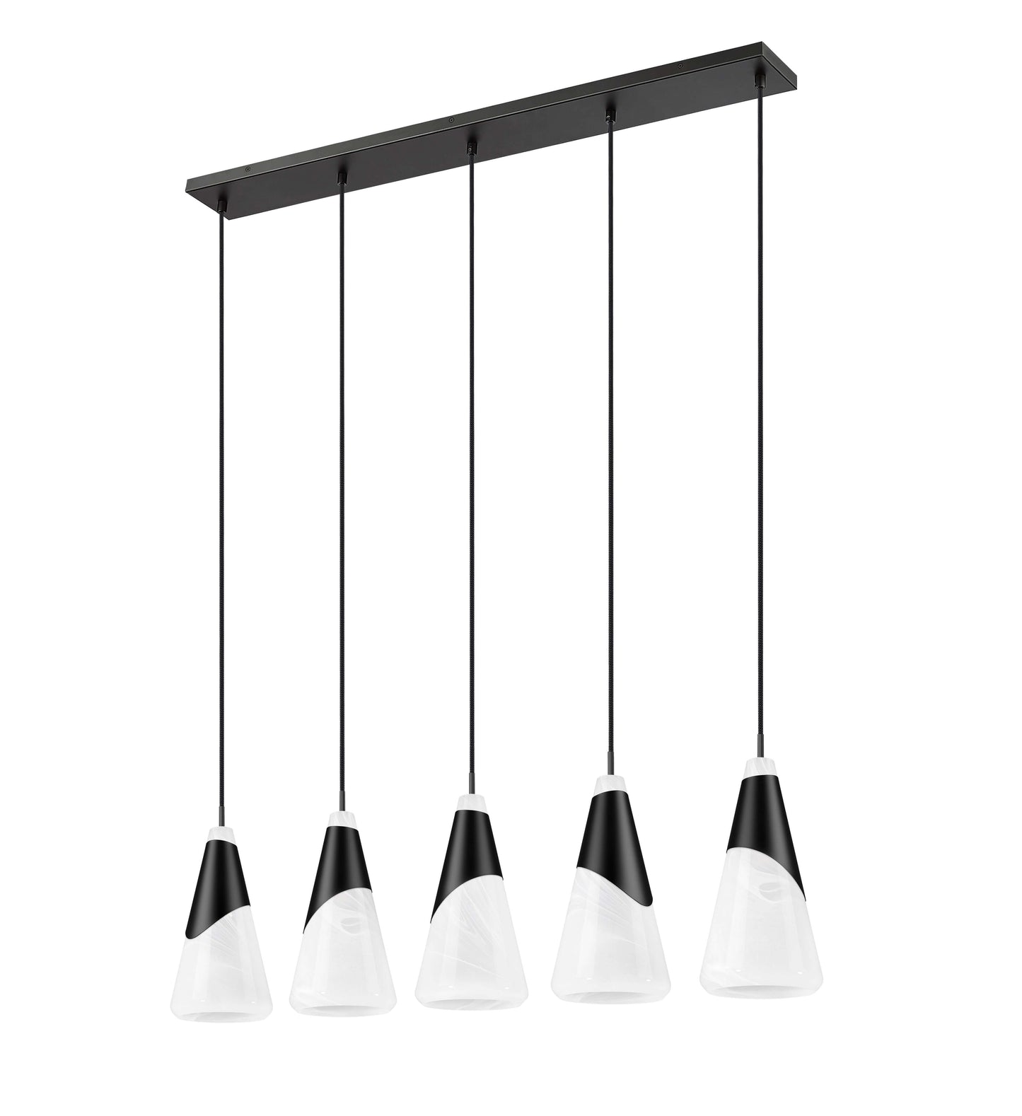Aimie 5 Light Linear Chandelier Matte Black