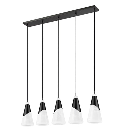 Aimie 5 Light Linear Chandelier Matte Black