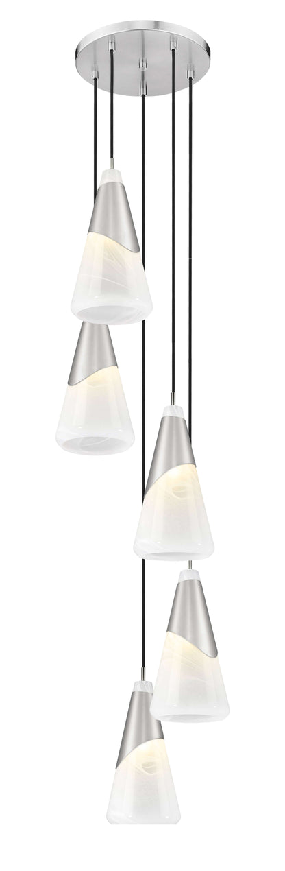 Aimie 5 Light Chandelier Brushed Nickel