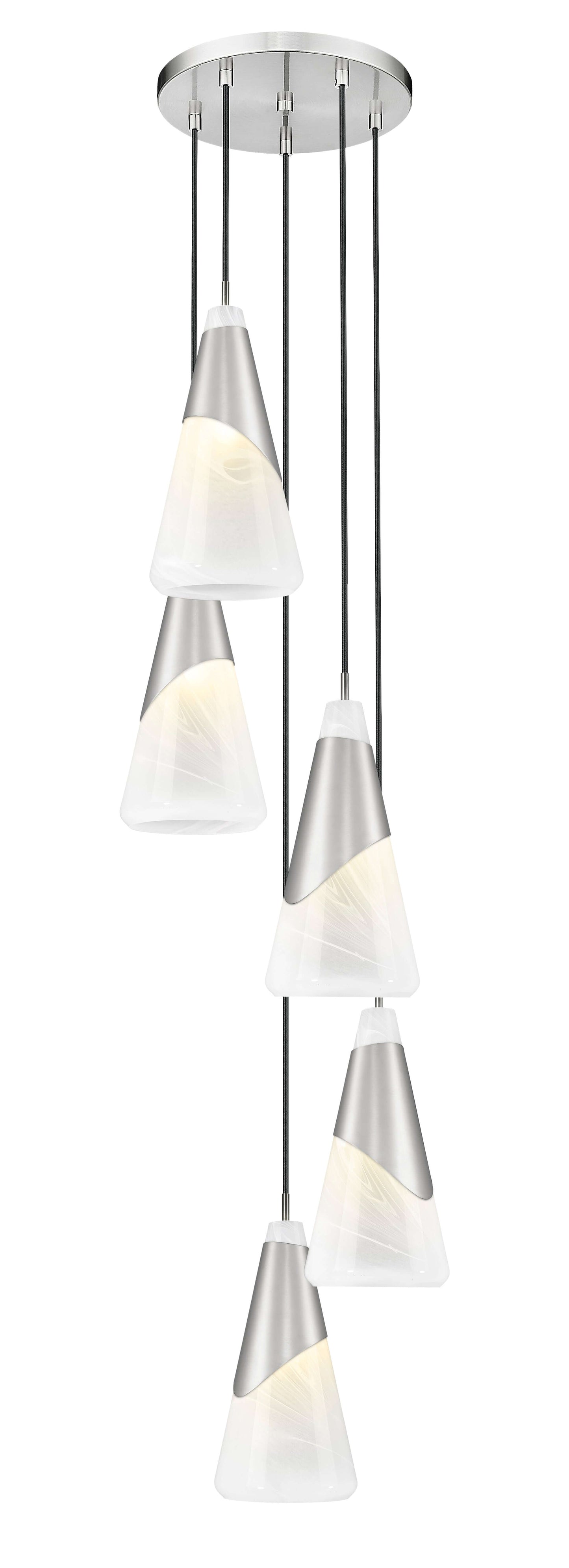 Aimie 5 Light Chandelier Brushed Nickel