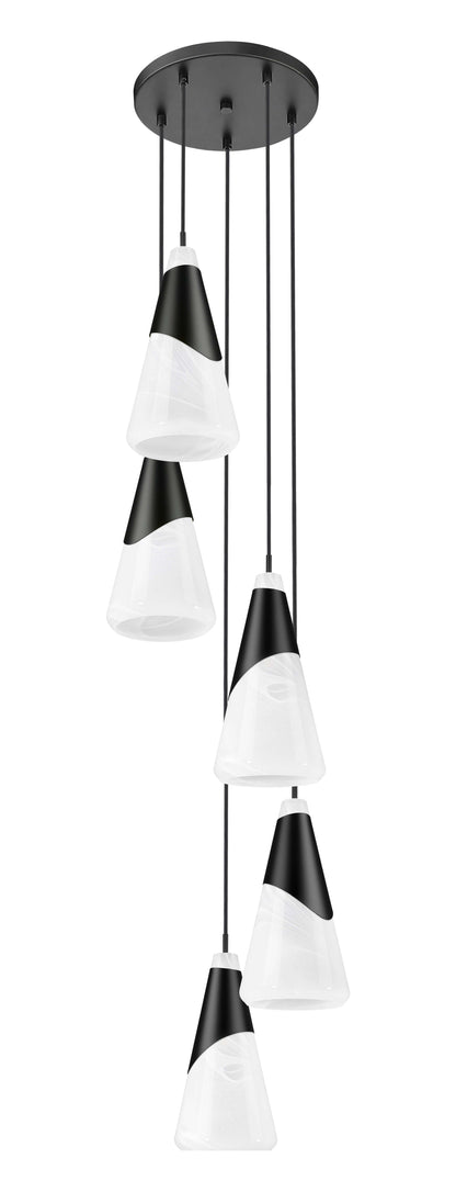 Aimie 5 Light Chandelier Matte Black