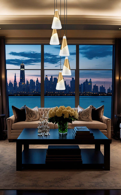 Aimie 5 Light Chandelier Modern Gold