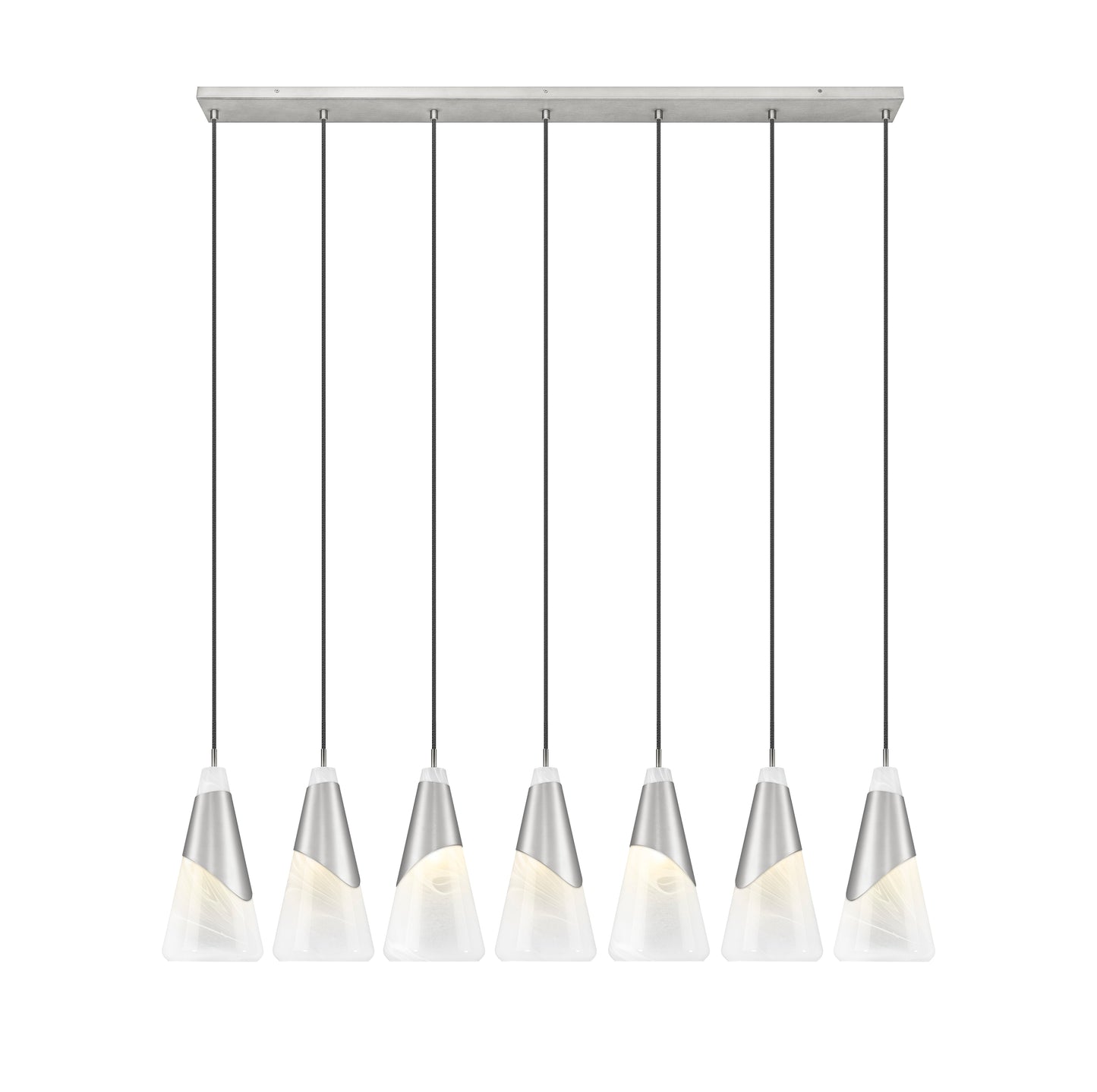 Aimie 7 Light Linear Chandelier Brushed Nickel