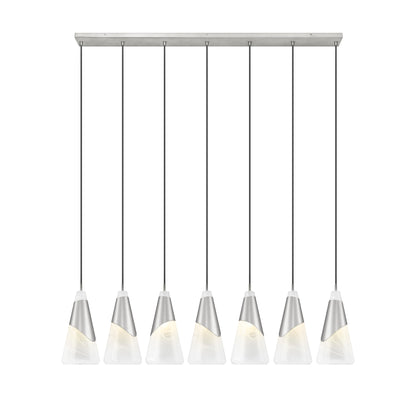 Aimie 7 Light Linear Chandelier Brushed Nickel