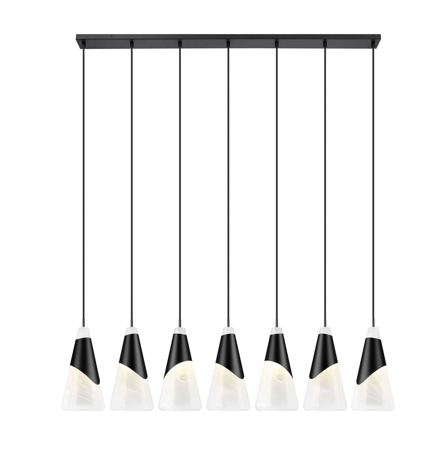 Aimie 7 Light Linear Chandelier Matte Black