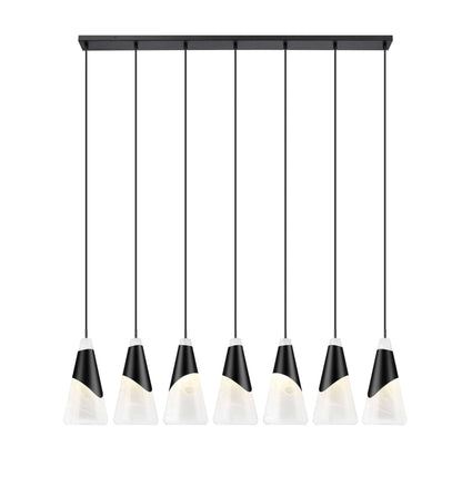 Aimie 7 Light Linear Chandelier Matte Black