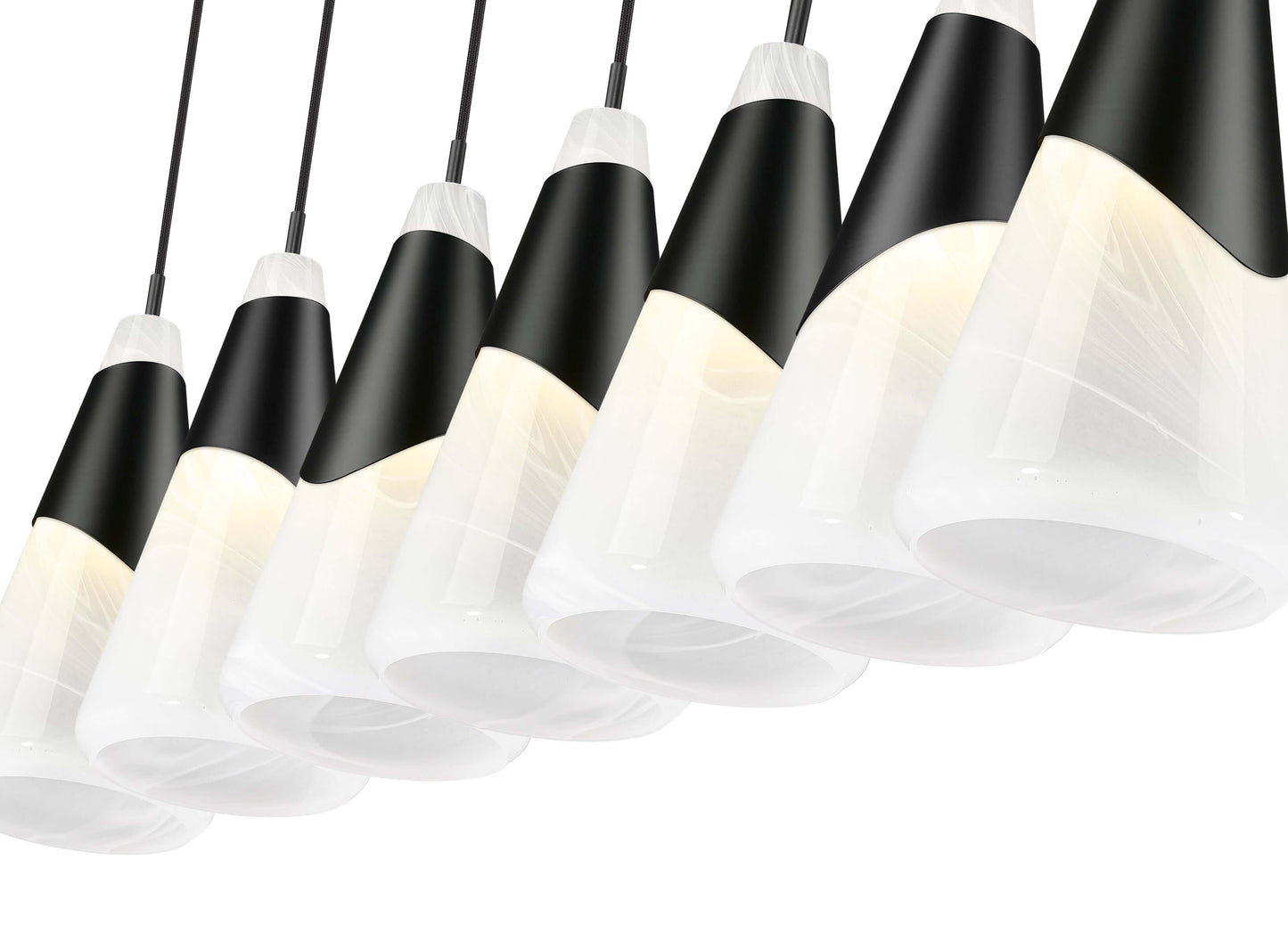 Aimie 7 Light Linear Chandelier Matte Black