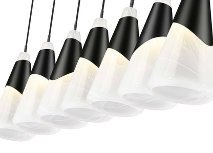 Aimie 7 Light Linear Chandelier Matte Black