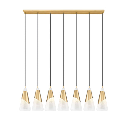 Aimie 7 Light Linear Chandelier Modern Gold