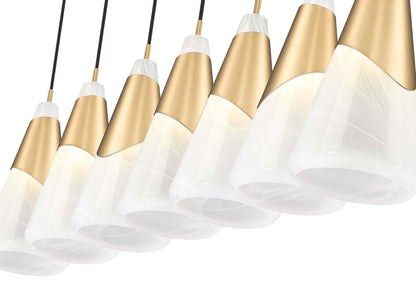 Aimie 7 Light Linear Chandelier Modern Gold