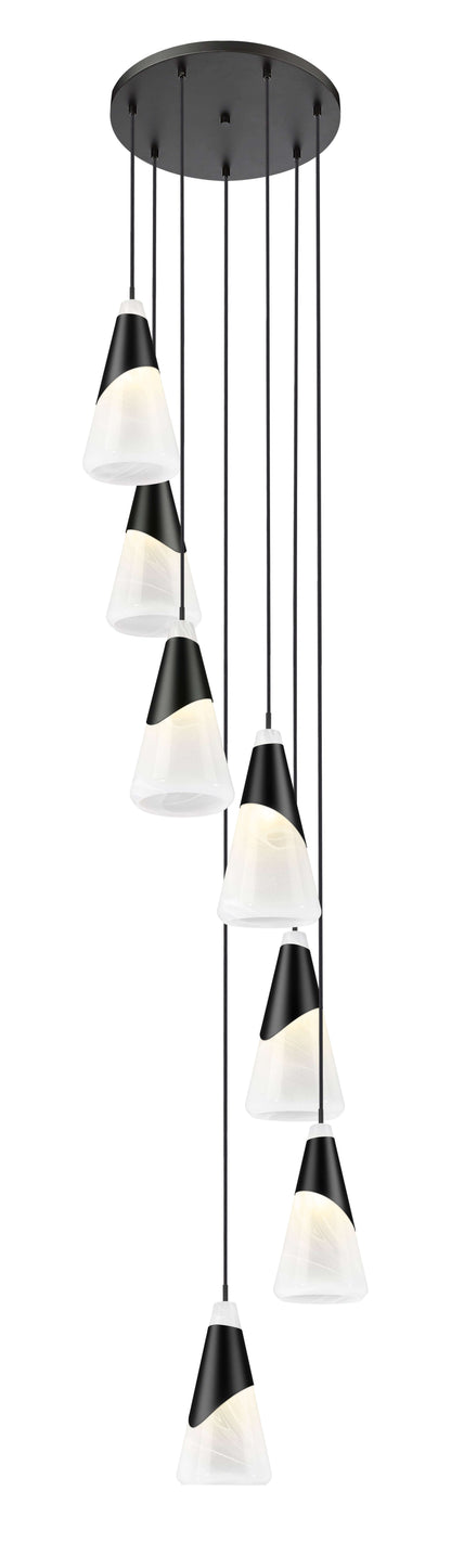 Aimie 7 Light Chandelier Matte Black