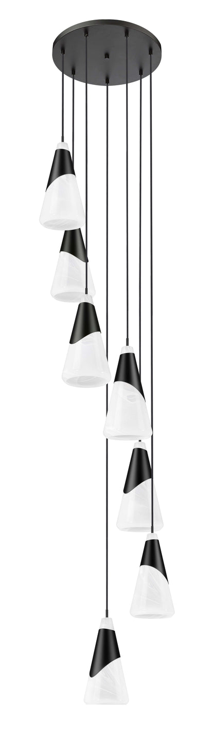 Aimie 7 Light Chandelier Matte Black