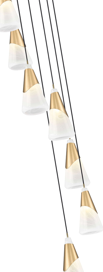 Aimie 7 Light Chandelier Modern Gold