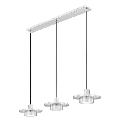 Ludo LED 3 Light Linear Chandelier Brushed Nickel