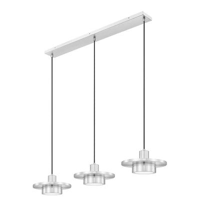 Ludo LED 3 Light Linear Chandelier Brushed Nickel