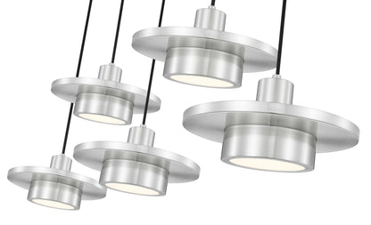 Ludo LED 5 Light Linear Chandelier Brushed Nickel