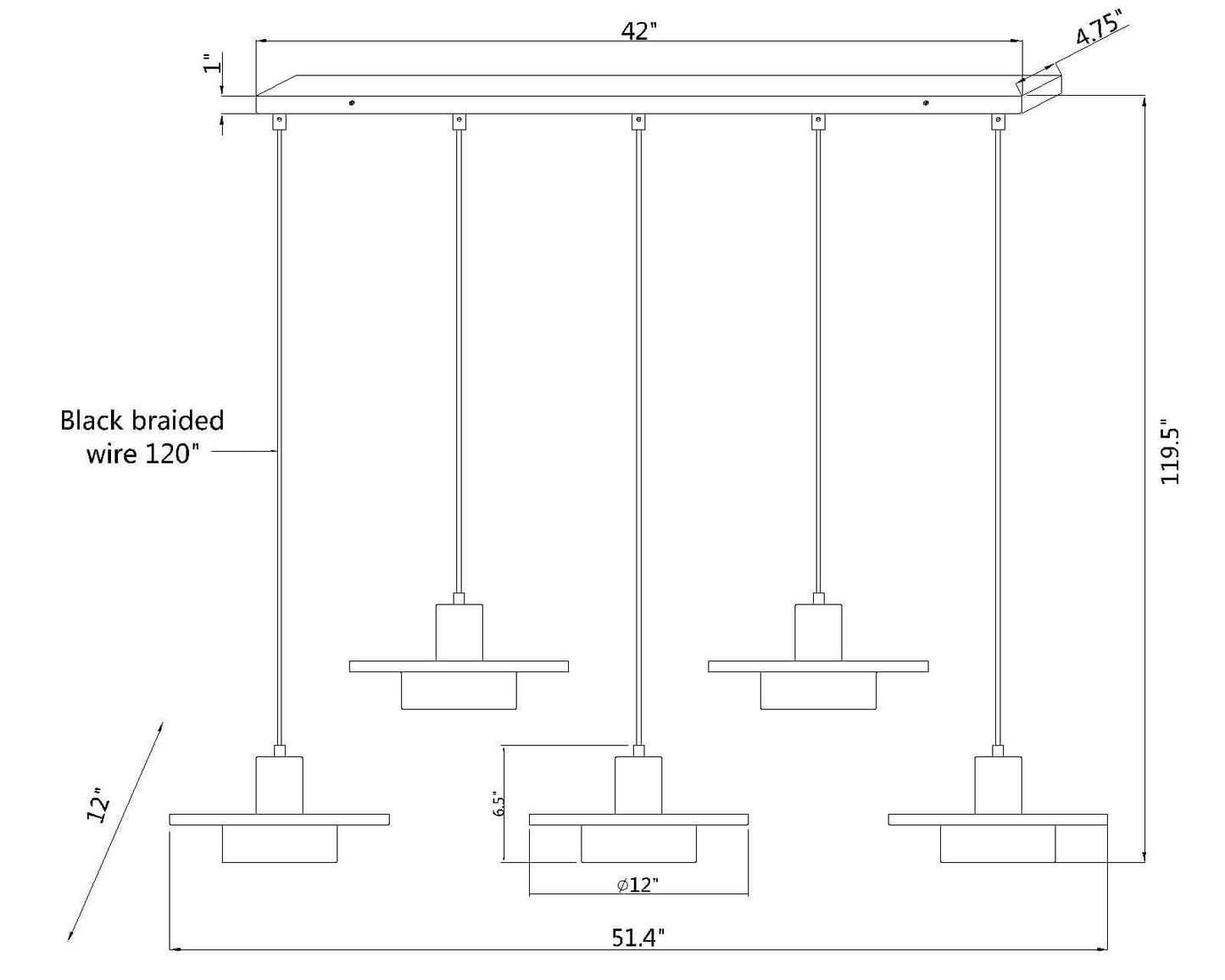 Ludo LED 5 Light Linear Chandelier Matte White + Modern Gold