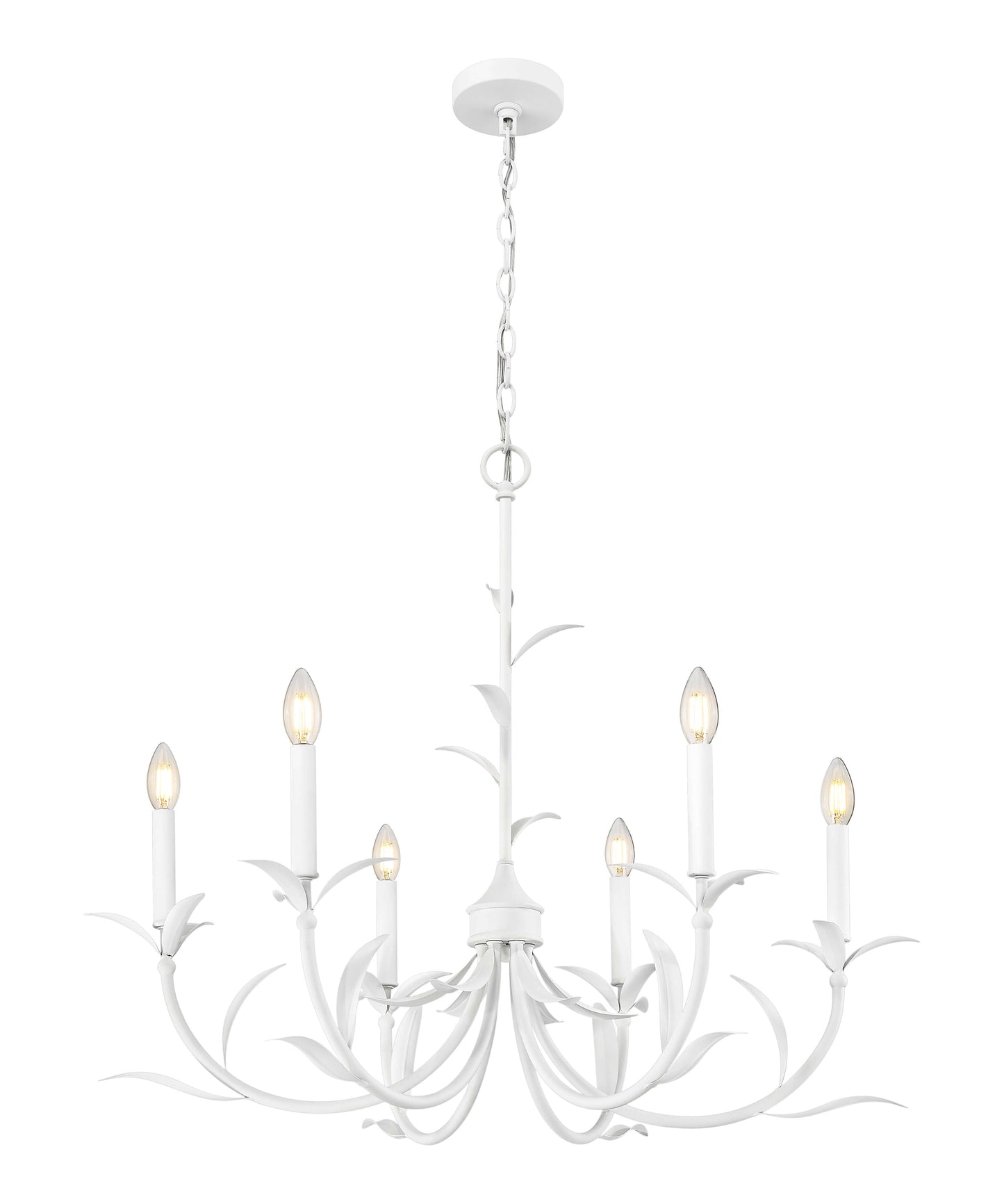 Aslin 6 Light Chandelier Textured White
