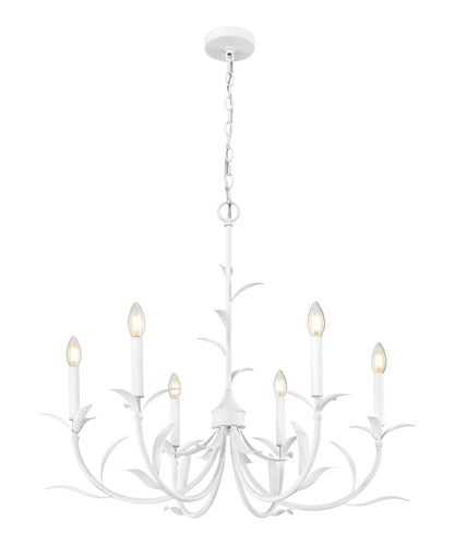 Aslin 6 Light Chandelier Textured White