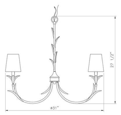 Aslin 6 Light Chandelier Textured White