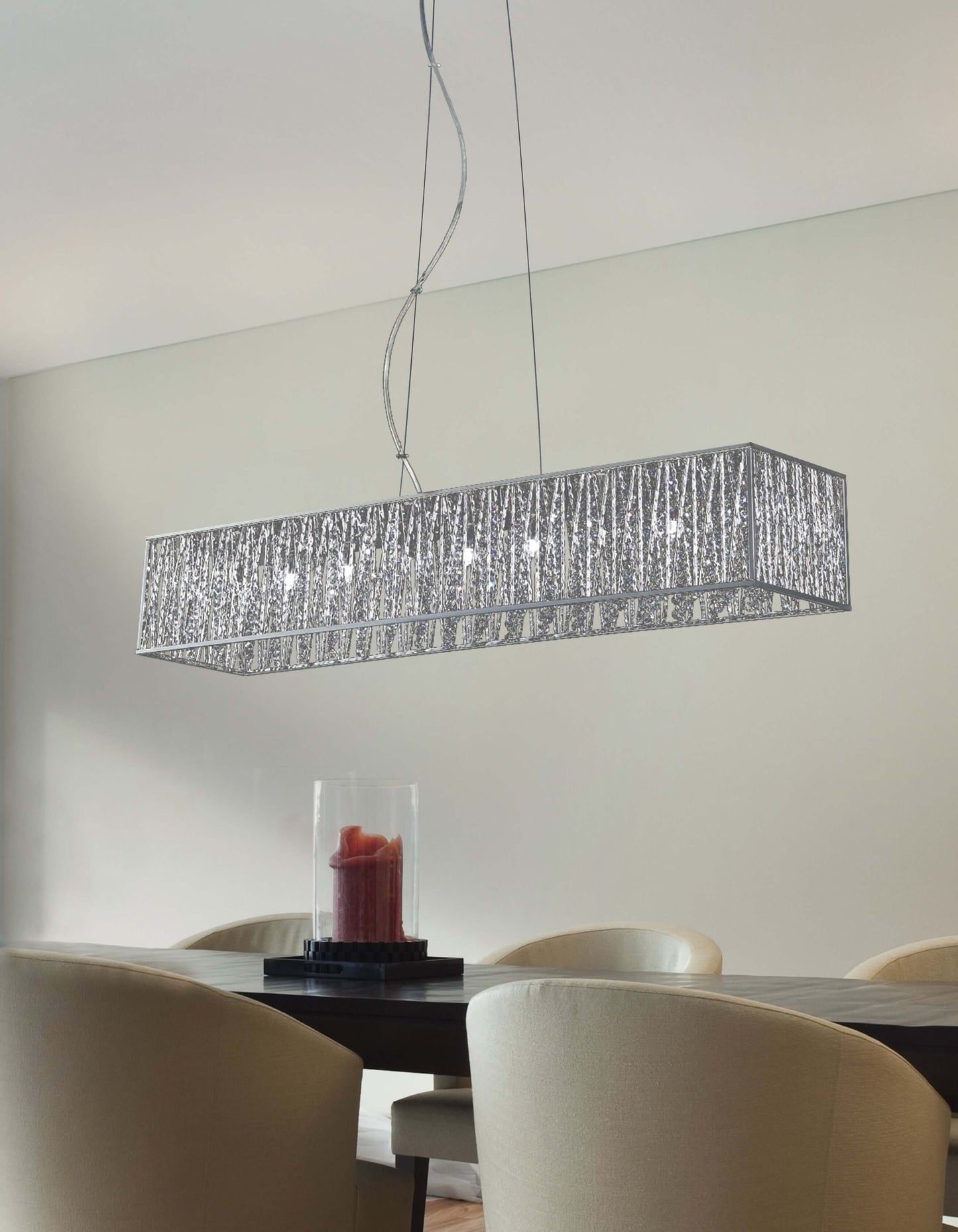 Terra G9 9 Light Linear Chandelier Chrome