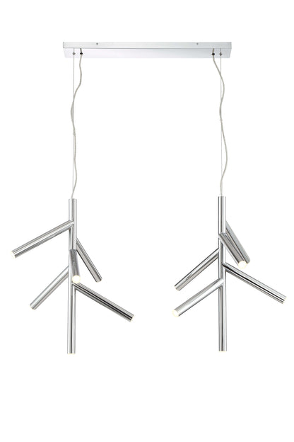Forest LED 12 Light Linear Chandelier Chrome