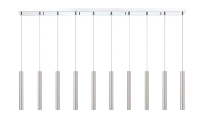 Forest LED 10 Light Linear Chandelier Chrome