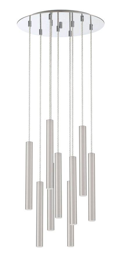 Forest LED 9 Light Chandelier Chrome