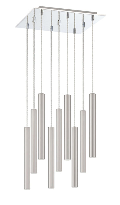 Forest LED 9 Light Chandelier Chrome