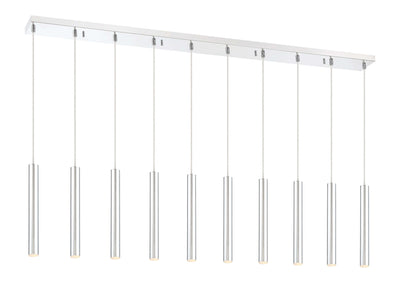 Forest LED 10 Light Linear Chandelier Chrome