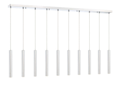Forest LED 10 Light Linear Chandelier Chrome