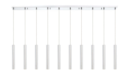 Forest LED 10 Light Linear Chandelier Chrome