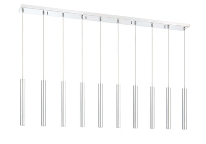 Forest LED 10 Light Linear Chandelier Chrome