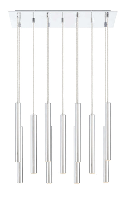 Forest LED 11 Light Chandelier Chrome