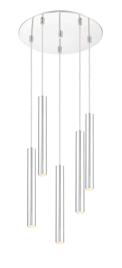 Forest LED 5 Light Chandelier Chrome