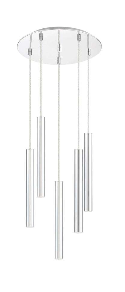 Forest LED 5 Light Chandelier Chrome