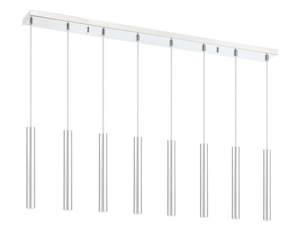 Forest LED 8 Light Linear Chandelier Chrome