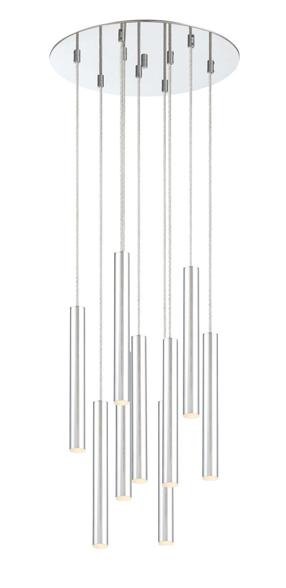 Forest LED 9 Light Chandelier Chrome