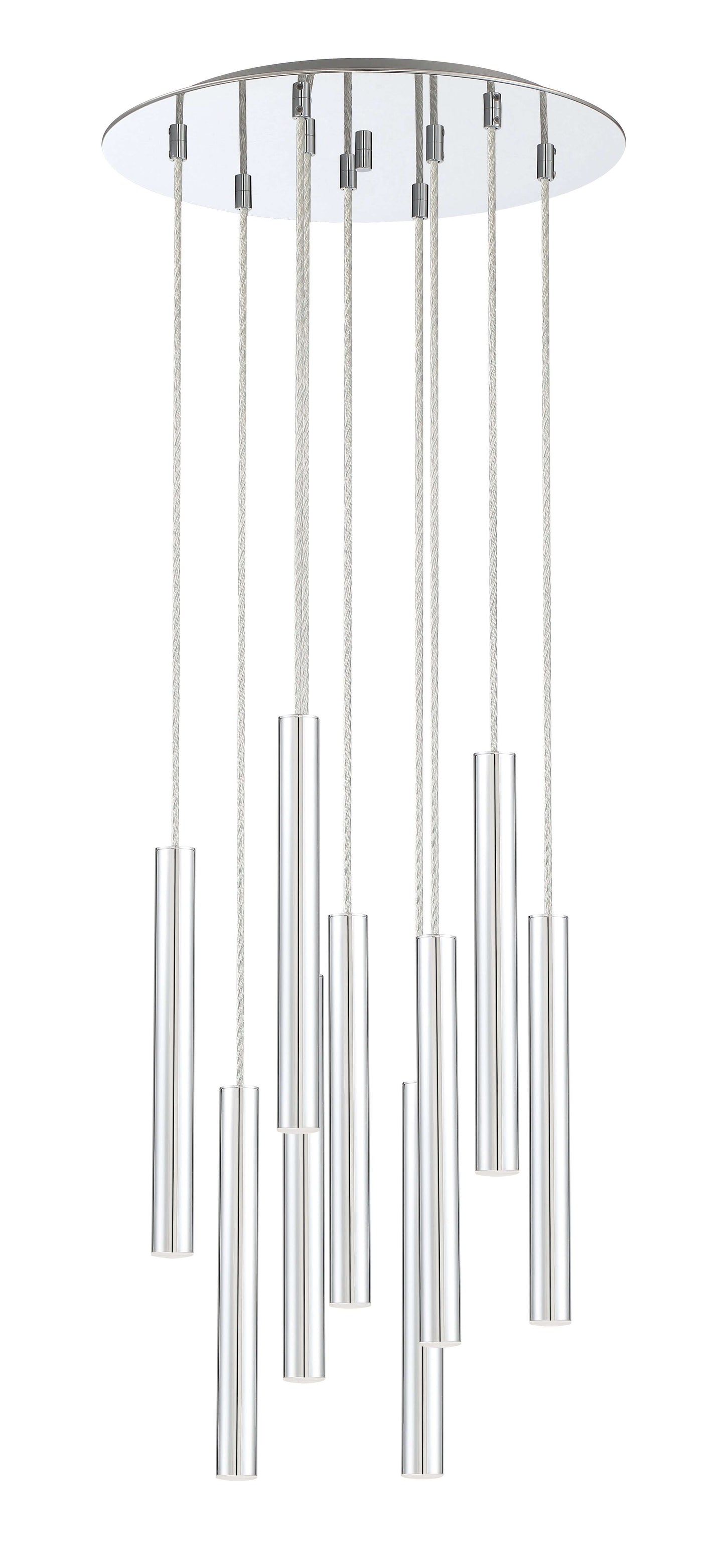 Forest LED 9 Light Chandelier Chrome
