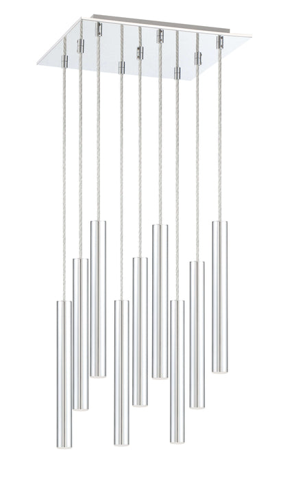 Forest LED 9 Light Chandelier Chrome
