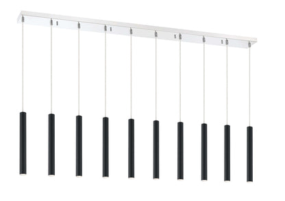 Forest LED 10 Light Linear Chandelier Chrome