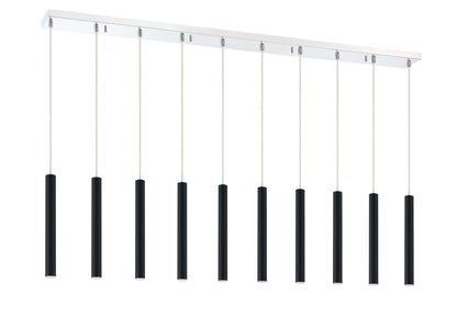 Forest LED 10 Light Linear Chandelier Chrome
