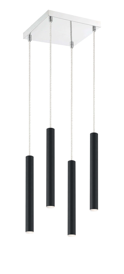 Forest LED 4 Light Chandelier Matte Black