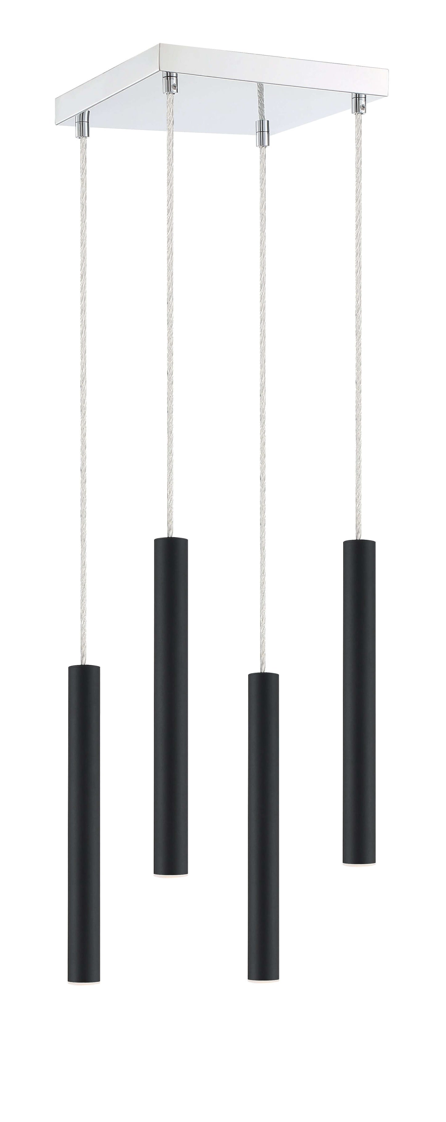 Forest LED 4 Light Chandelier Matte Black