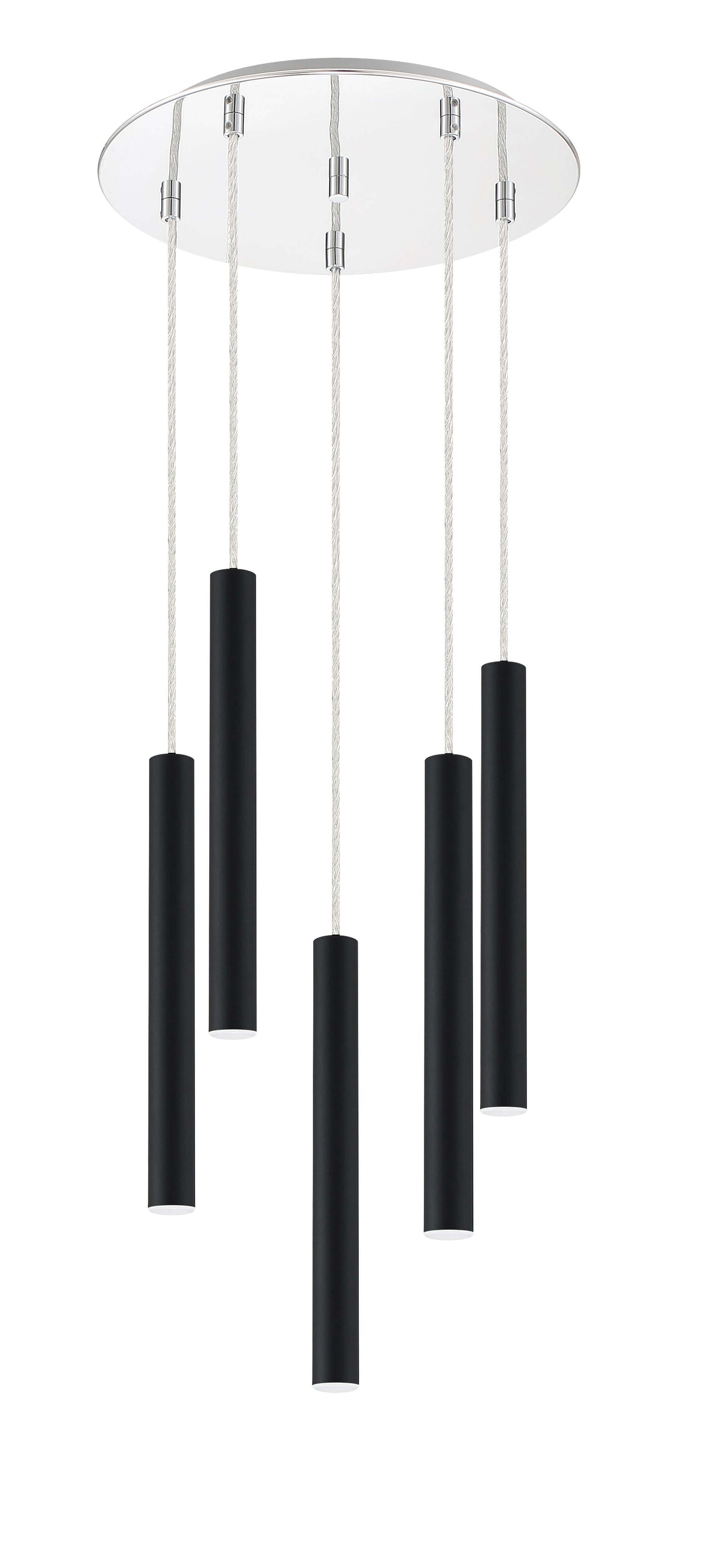 Forest LED 5 Light Chandelier Chrome