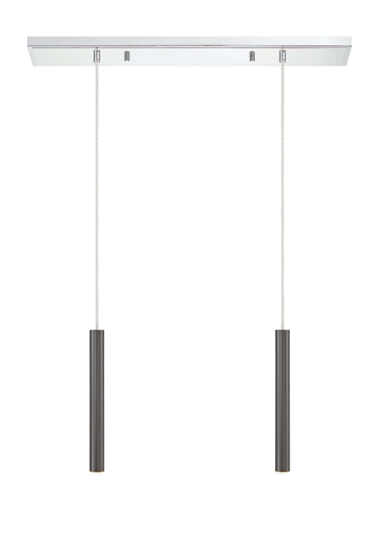 Forest LED 2 Light Linear Chandelier Chrome