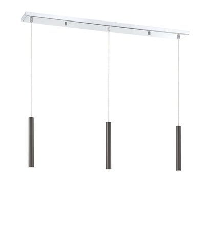 Forest LED 3 Light Linear Chandelier Chrome