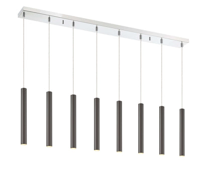 Forest LED 8 Light Linear Chandelier Chrome