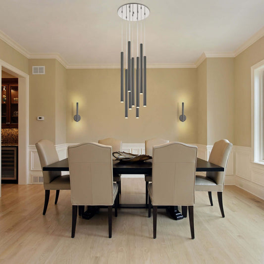 Forest LED 9 Light Chandelier Chrome
